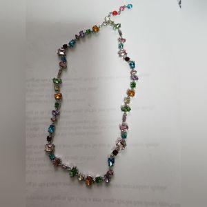 Silver multi color necklace Swarovski
